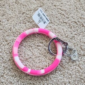 Pink and White Keychain Bracelet
